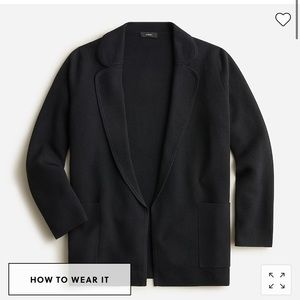 JCREW Eloise Sweater Blazer NWT Black